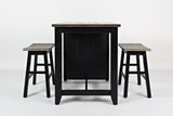 Madison County Vintage Black 3pc Counter Set - Ornate Home