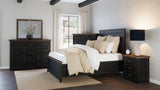 Madison County Vintage Black 4-Piece Queen Panel Bedroom Set - Ornate Home