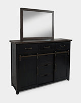 Madison County Vintage Black 3-Piece Queen Panel Bedroom Set - Ornate Home