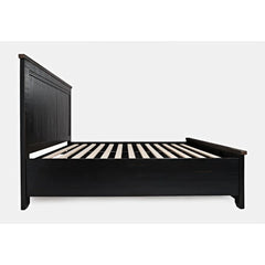 Madison County Vintage Black 4-Piece Queen Panel Bedroom Set - Ornate Home