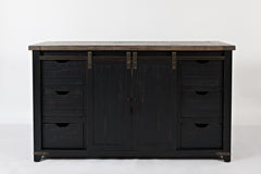 Madison County Vintage Black 60 Barn Door Server - Ornate Home