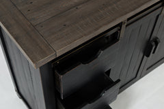 Madison County Vintage Black 60 Barn Door Server - Ornate Home