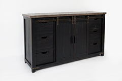 Madison County Vintage Black 60 Barn Door Server - Ornate Home