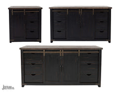 Madison County Vintage Black 70 Barn Door Server - Ornate Home