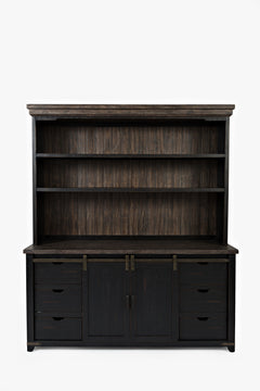 Madison County Vintage Black 70 Barndoor Hutch Server - Ornate Home