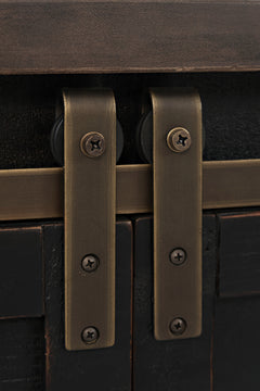 Madison County Vintage Black 70 Barndoor Hutch Server - Ornate Home