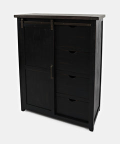 Madison County Vintage Black Door Chest - Ornate Home
