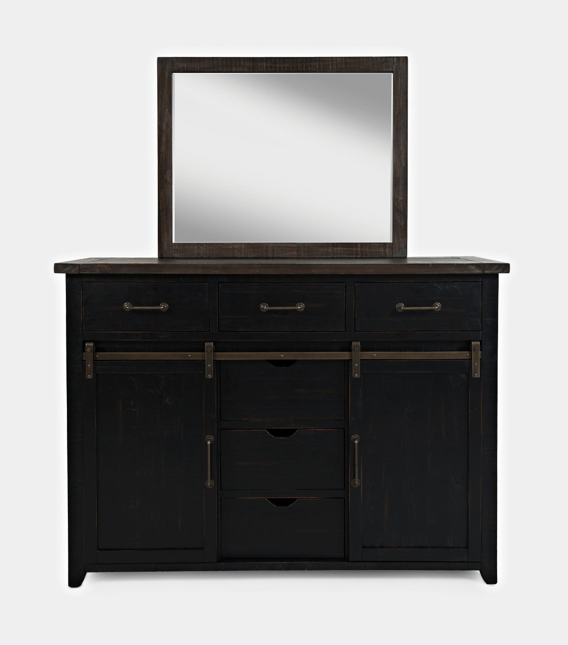 Madison County Vintage Black Door Dresser - Ornate Home