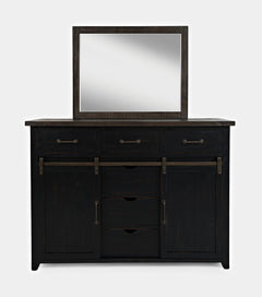 Madison County Vintage Black Door Dresser - Ornate Home