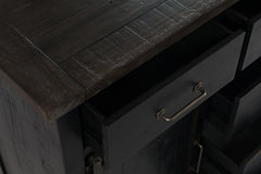 Madison County Vintage Black Door Dresser - Ornate Home