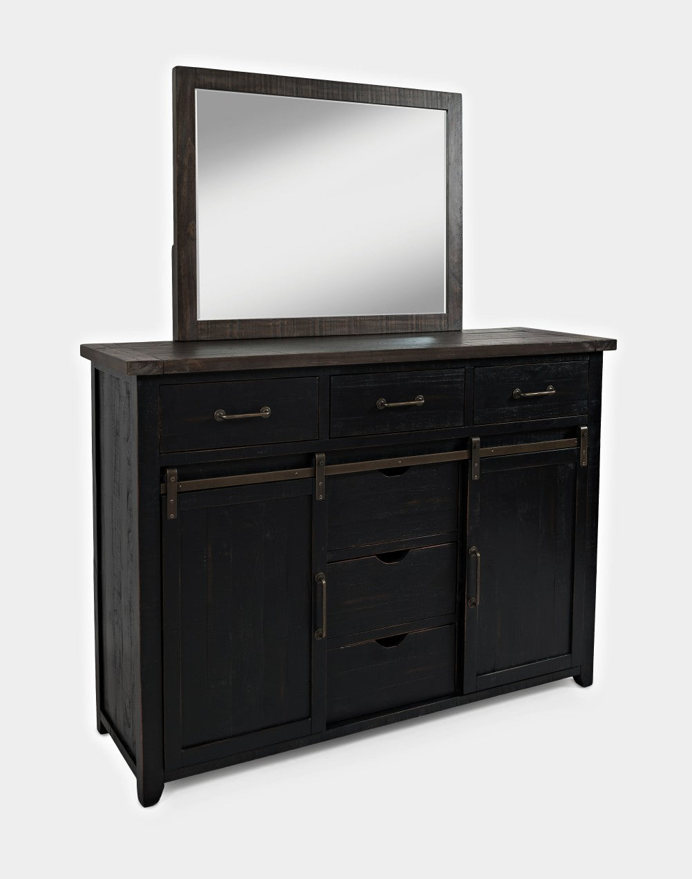 Madison County Vintage Black Door Dresser - Ornate Home