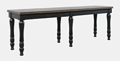 Madison County Vintage Black Ext Dining Dining Table w/ 4 Chairs, Bench - Ornate Home