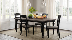 Madison County Vintage Black Ext Dining Dining Table w/ 4 Chairs - Ornate Home