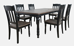 Madison County Vintage Black Ext Dining Dining Table w/ 6 Chairs - Ornate Home