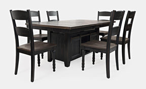 Madison County Vintage Black High/Low Dining Table w/ 6 Chairs - Ornate Home