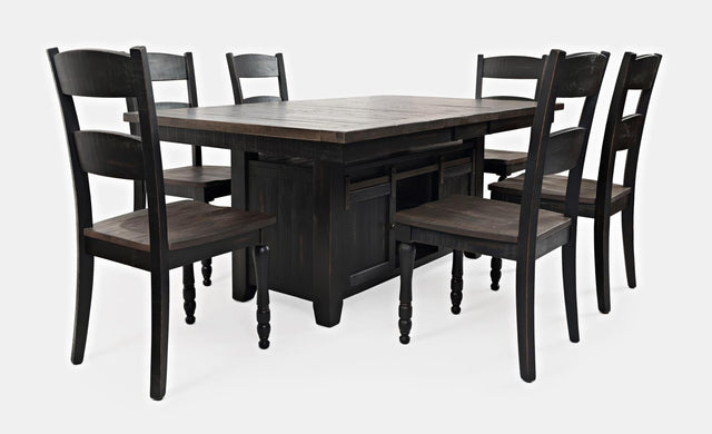 Madison County Vintage Black High/Low Dining Table w/ 6 Chairs - Ornate Home