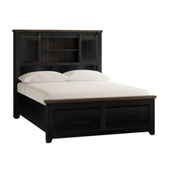 Madison County Vintage Black King Barn Door Bed - Ornate Home
