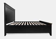 Madison County Vintage Black King Panel Bed - Ornate Home