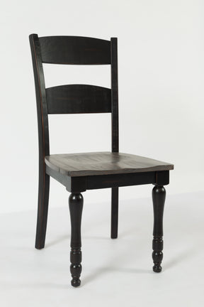 Madison County Vintage Black Ladderback Chair (Set of 2) - Ornate Home