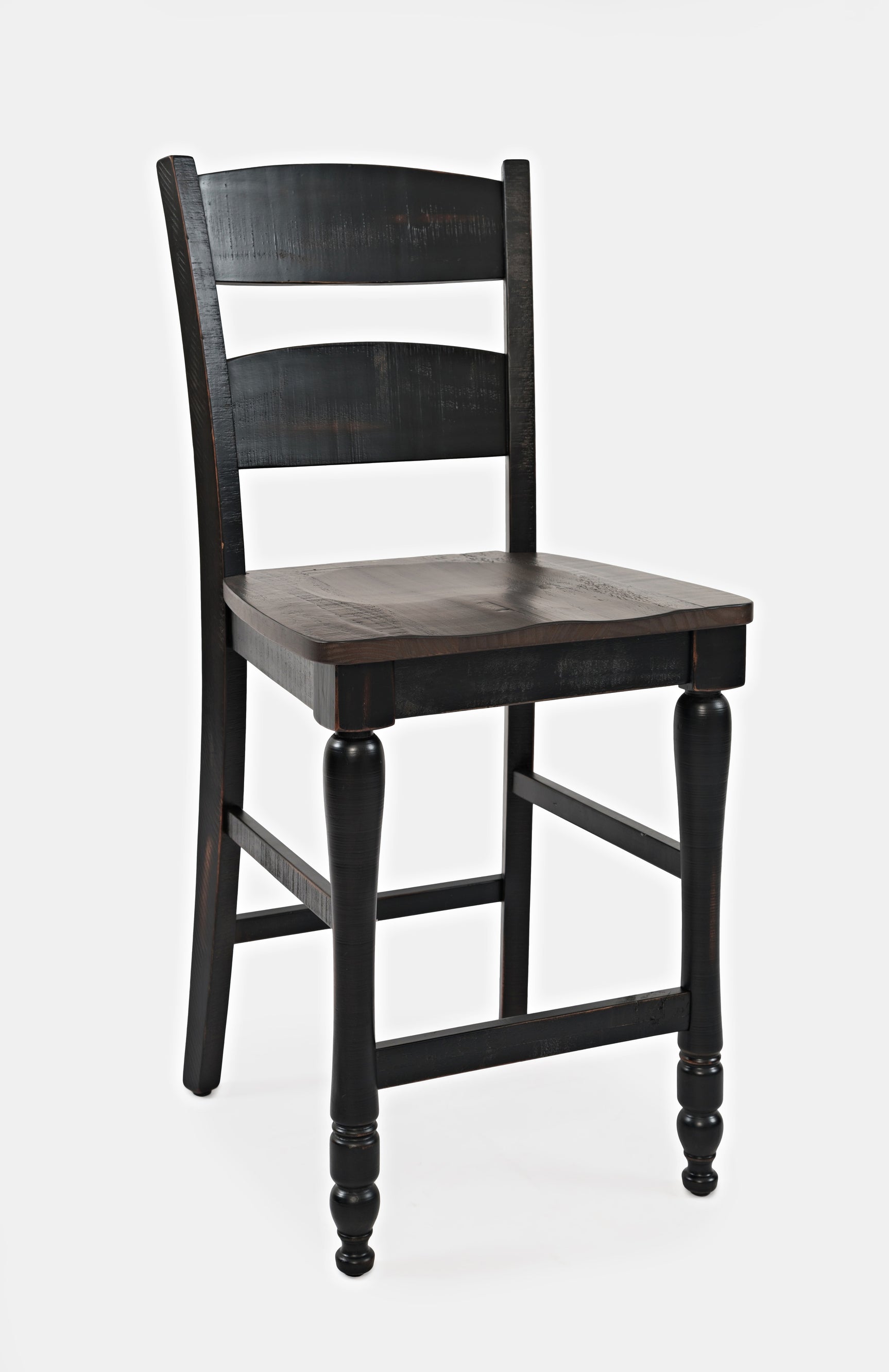 Madison County Vintage Black Ladderback Stool (Set of 2) - Ornate Home