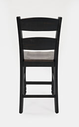 Madison County Vintage Black Ladderback Stool (Set of 2) - Ornate Home