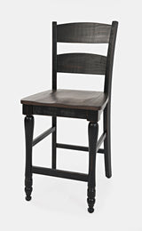Madison County Vintage Black Ladderback Stool (Set of 2) - Ornate Home