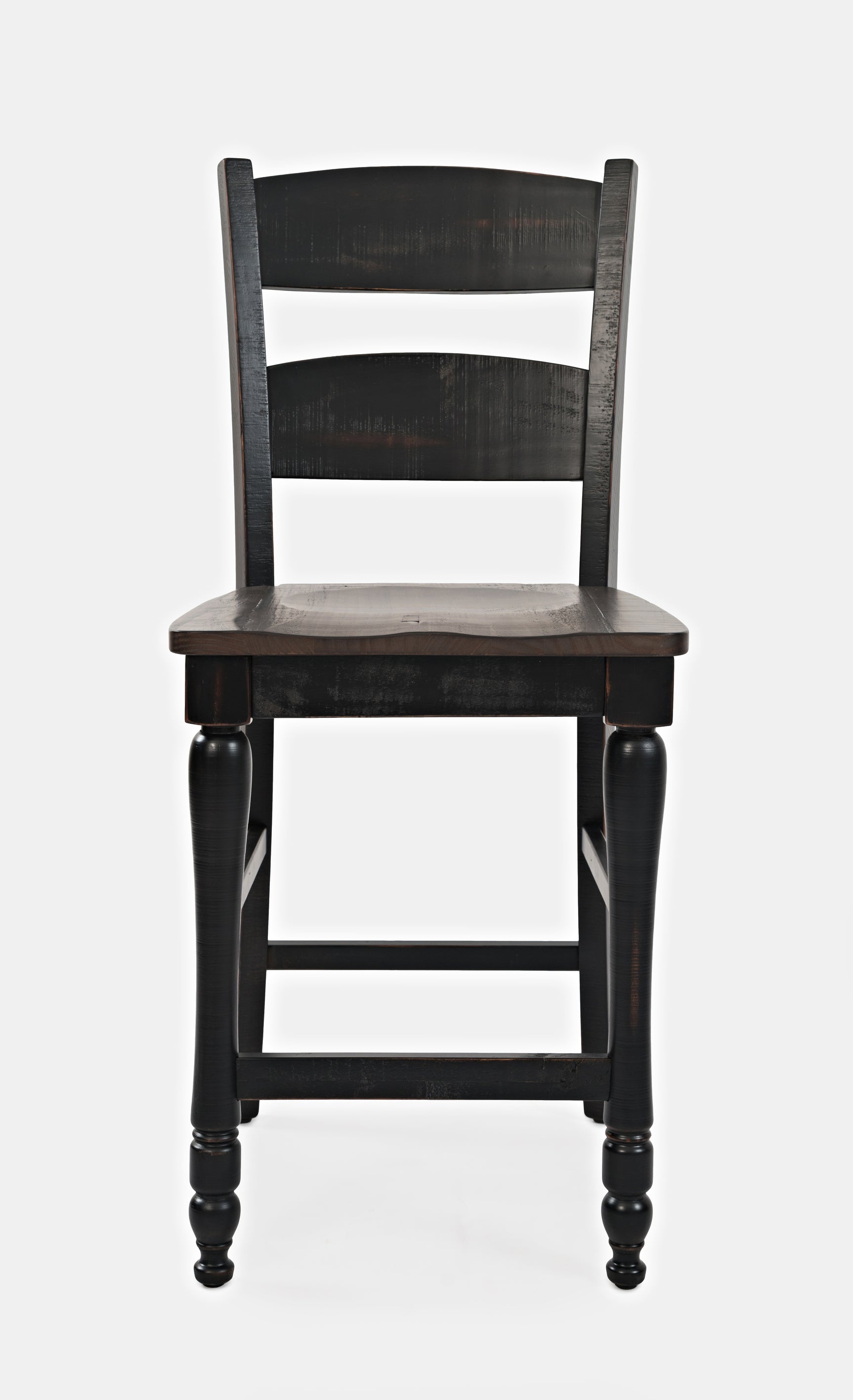 Madison County Vintage Black Ladderback Stool (Set of 2) - Ornate Home