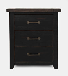 Madison County Vintage Black Power Nightstand - Ornate Home