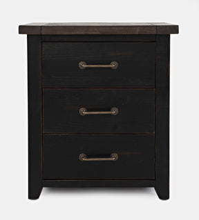 Madison County Vintage Black Power Nightstand - Ornate Home