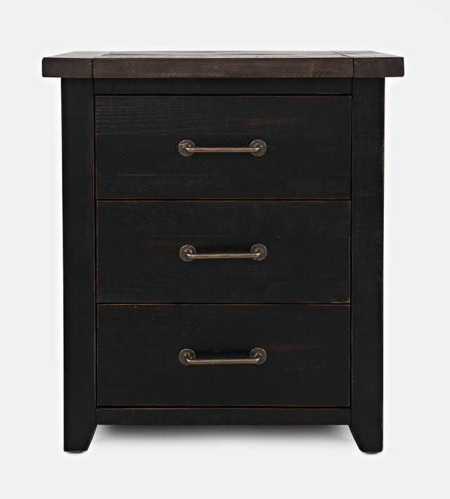 Madison County Vintage Black Power Nightstand - Ornate Home