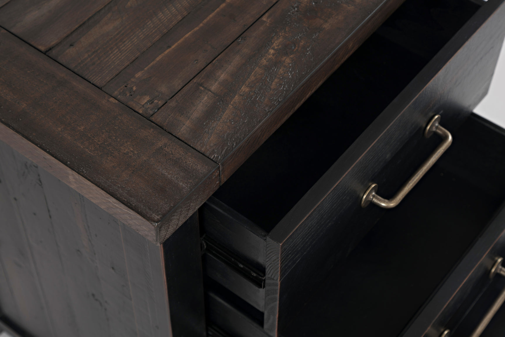 Madison County Vintage Black Power Nightstand - Ornate Home