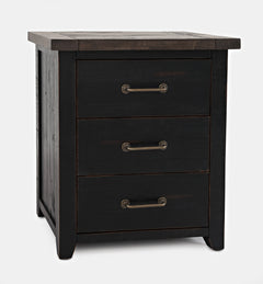 Madison County Vintage Black Power Nightstand - Ornate Home