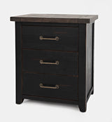 Madison County Vintage Black Power Nightstand - Ornate Home