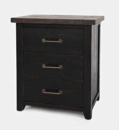 Madison County Vintage Black Power Nightstand - Ornate Home