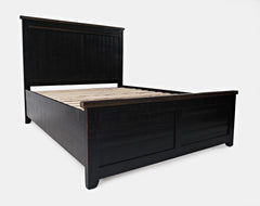 Madison County Vintage Black Queen Panel Bed - Ornate Home