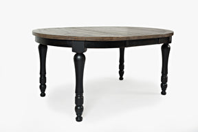 Madison County Vintage Black Round to Oval Dining Table - Ornate Home