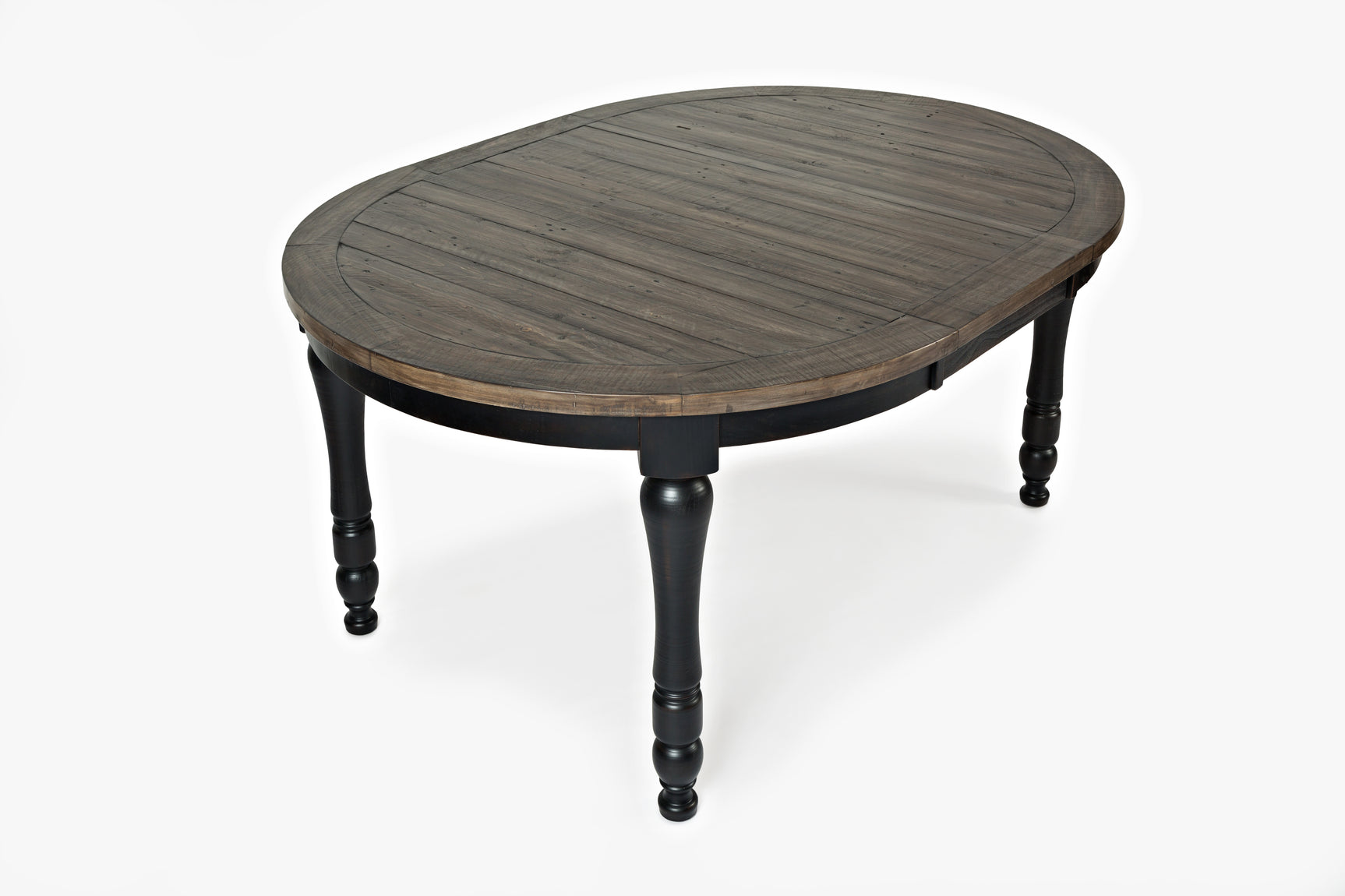 Madison County Vintage Black Round to Oval Dining Table - Ornate Home