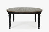 Madison County Vintage Black Round to Oval Dining Table - Ornate Home