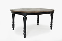 Madison County Vintage Black Round to Oval Dining Table w/ 4 Chairs - Ornate Home