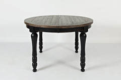 Madison County Vintage Black Round to Oval Dining Table w/ 4 Chairs - Ornate Home