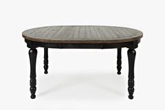 Madison County Vintage Black Round to Oval Dining Table w/ 4 Chairs - Ornate Home