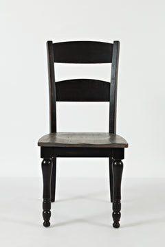 Madison County Vintage Black Round to Oval Dining Table w/ 6 Chairs - Ornate Home