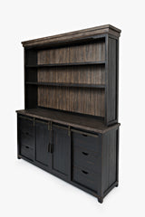 Madison County Vintage Black Server Hutch - Ornate Home
