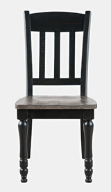 Madison County Vintage Black Slatback Chair (Set of 2) - Ornate Home