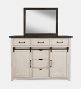 Madison County Vintage White 3-Piece Queen Panel Bedroom Set - Ornate Home