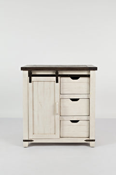 Madison County Vintage White 32 Barn Door Accent Cabinet - Ornate Home
