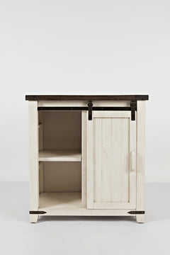 Madison County Vintage White 32 Barn Door Accent Cabinet - Ornate Home