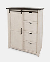 Madison County Vintage White 5-Piece Queen Panel Bedroom Set - Ornate Home