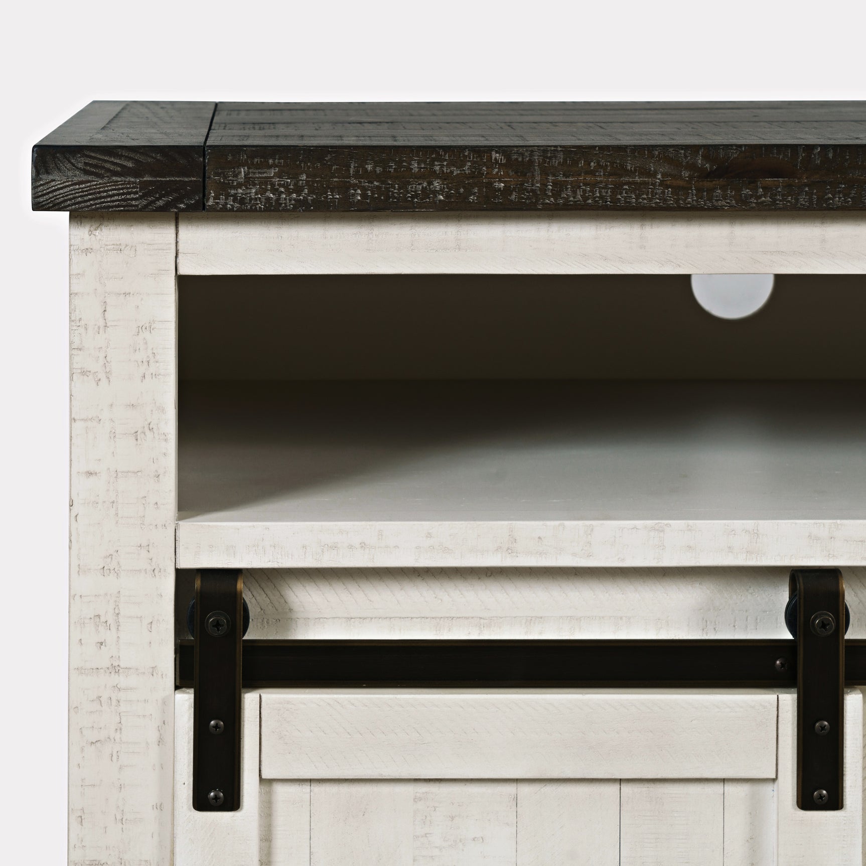 Madison County Vintage White 64 Fireplace with Logset - Ornate Home