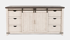 Madison County Vintage White 70 Barn Door Server - Ornate Home